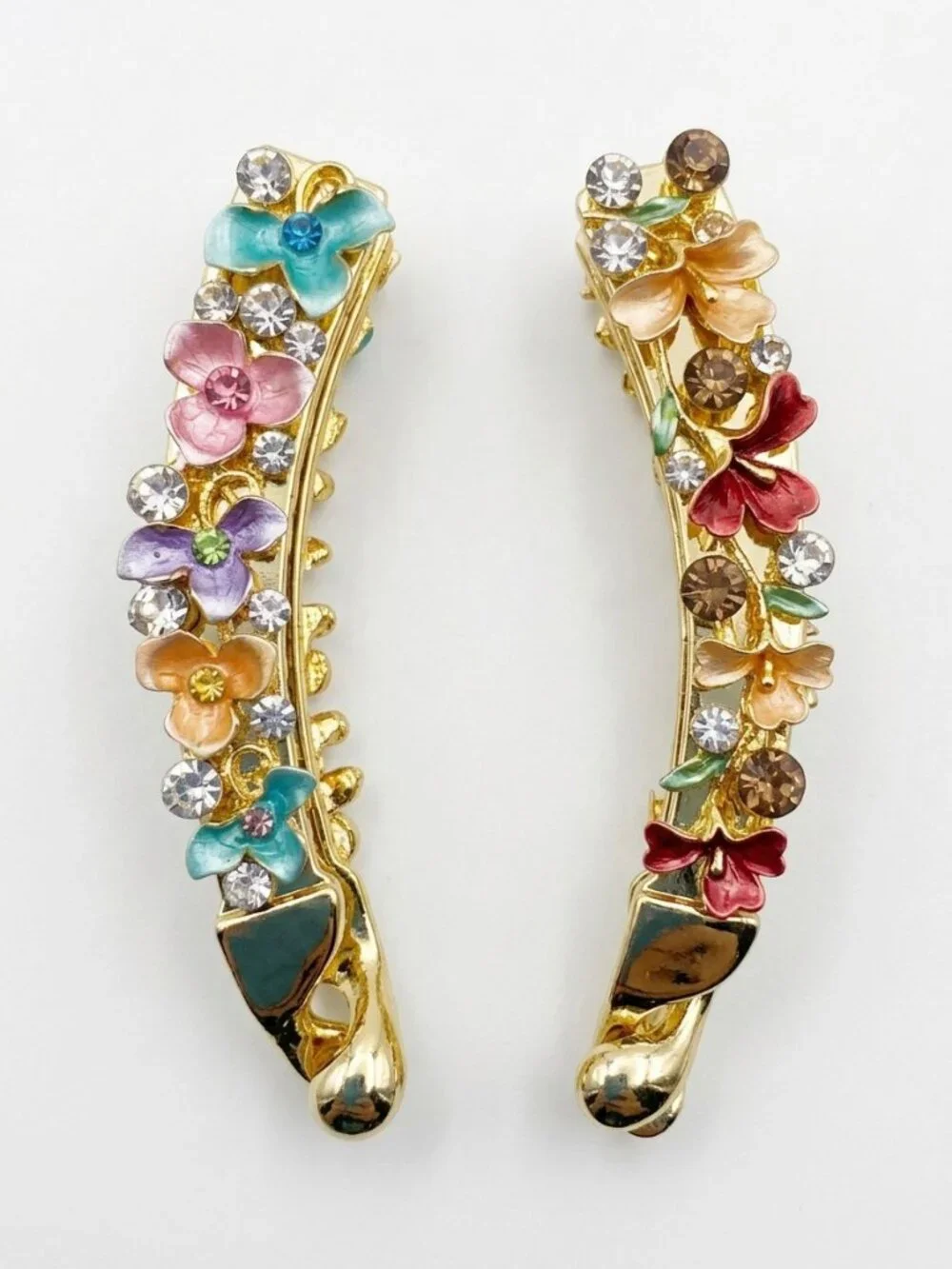 Gold Floral Hair Clips Set of 2